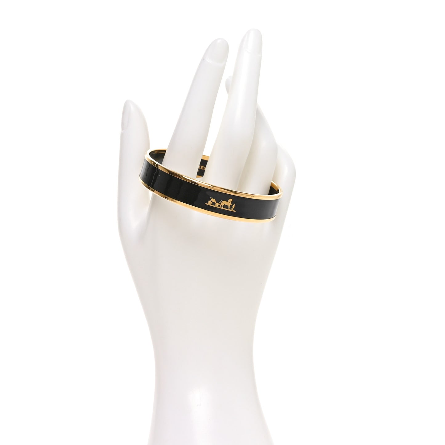 Enamel Printed Narrow Caleche Bracelet 62 Black