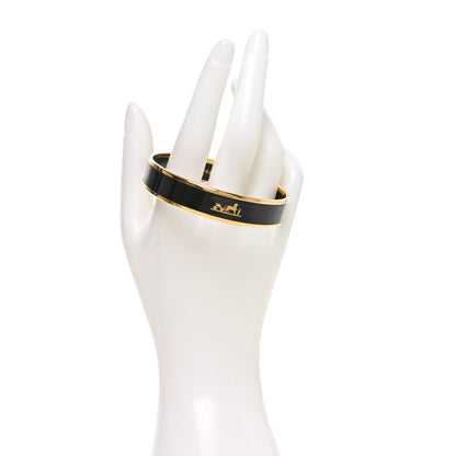 Hermes Enamel Printed Narrow Caleche Bracelet 62 Black 2 of 6