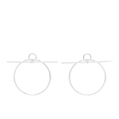 Hermes Sterling Silver MM Loop Earrings 1 of 7