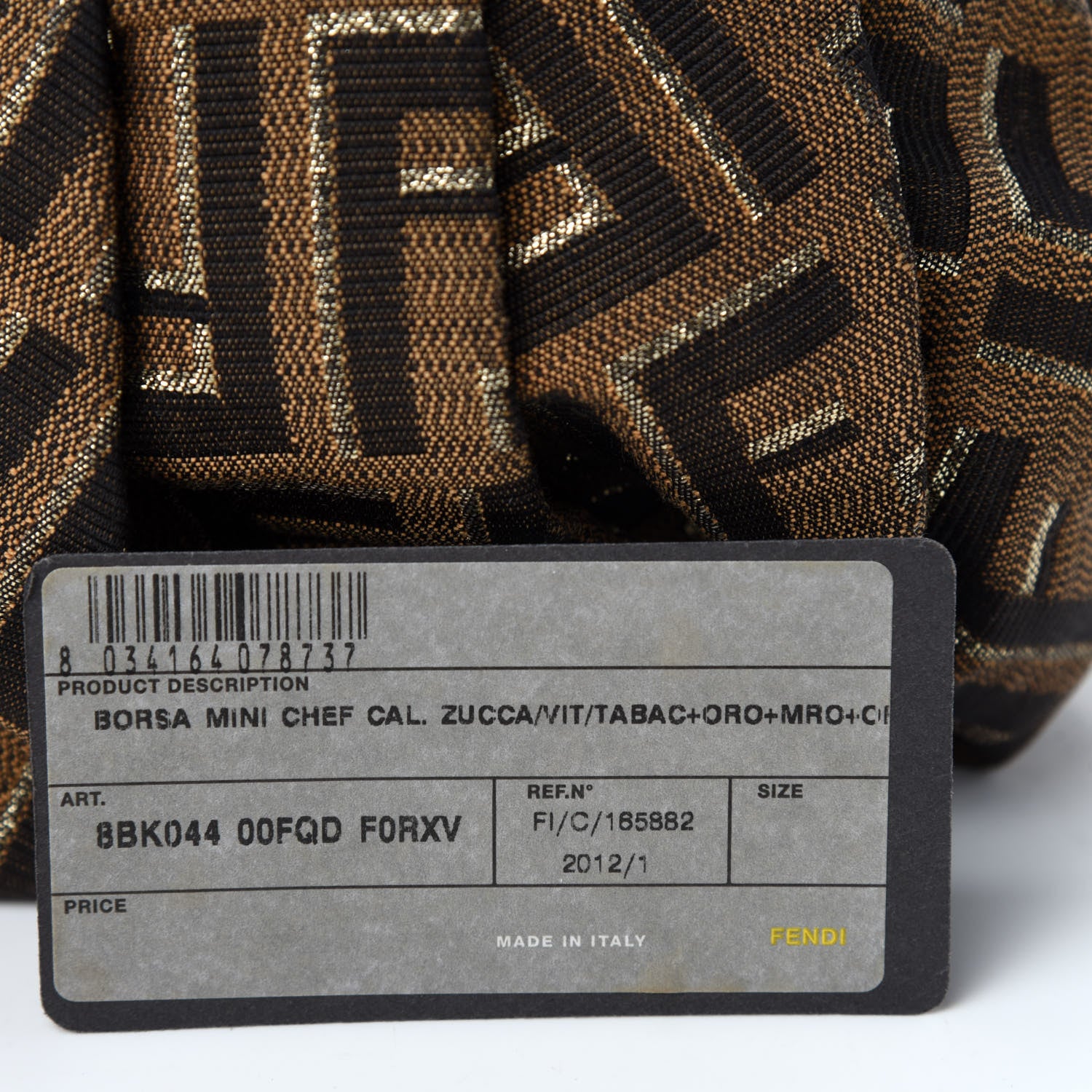 Fendi Zucca Vitello Mini Chef Hobo Tobacco Oro Moro 10 of 11