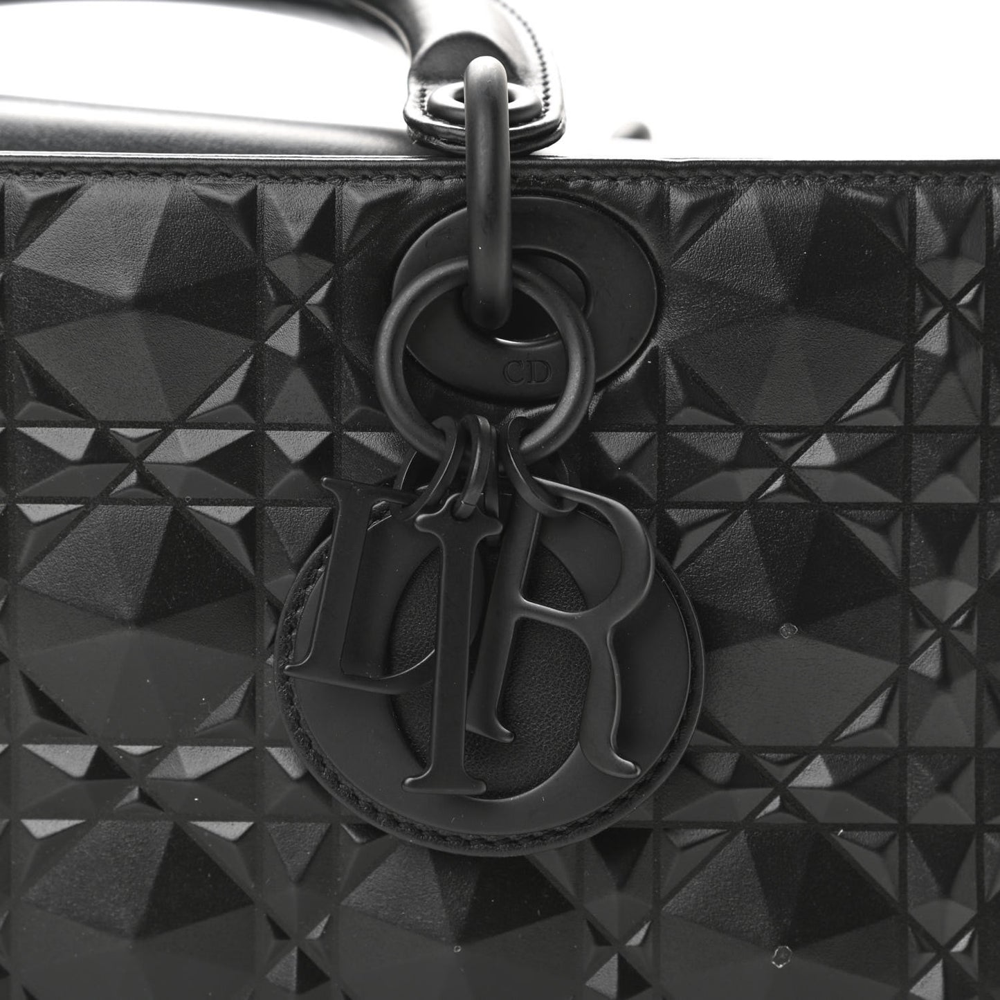 Calfskin Cannage Diamond Medium Lady D-Joy Black