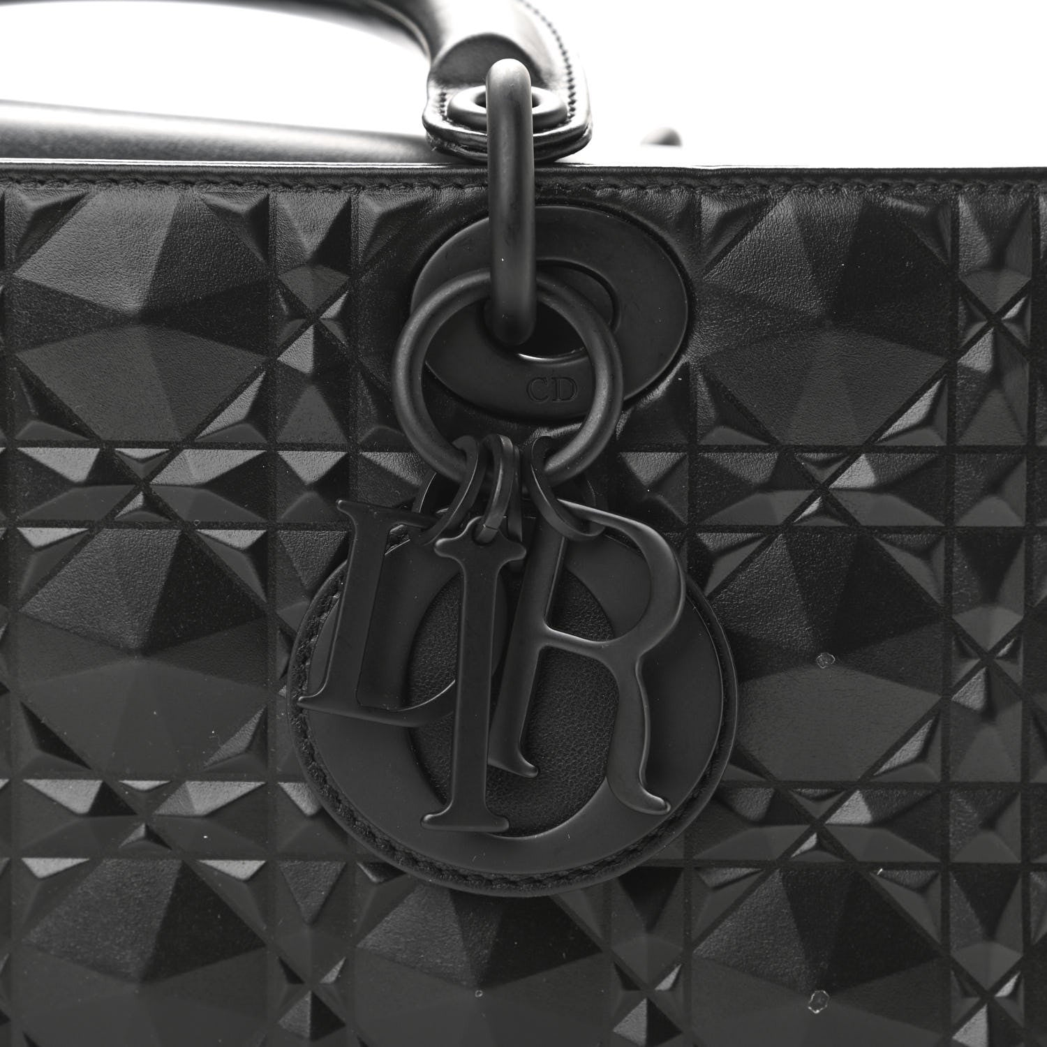 Christian Dior Calfskin Cannage Diamond Medium Lady D-Joy Black 7 of 11