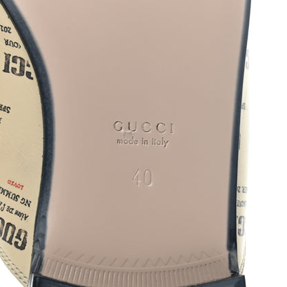 Gucci Calfskin Stamp Print Womens Princetown Slippers 40 Soy Black 6 of 7