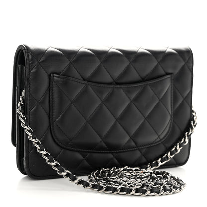 Chanel Lambskin Quilted Wallet On Chain WOC Black 3 of 12
