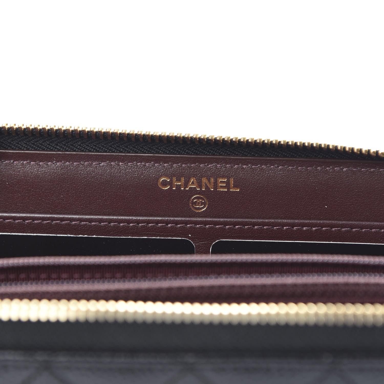 Chanel Caviar Quilted Large Gusset Zip Around Wallet Black 6 of 10