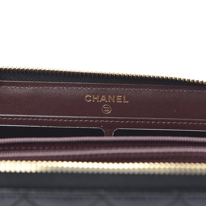 Chanel Caviar Quilted Large Gusset Zip Around Wallet Black 6 of 10