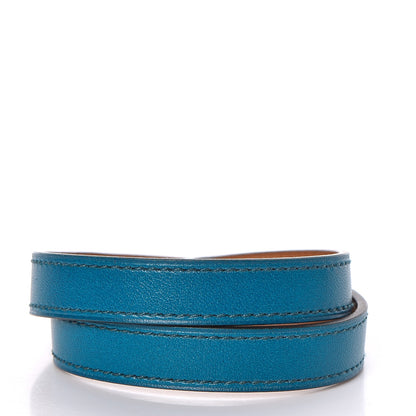 Hermes Tadelakt Kelly Double Tour Bracelet M Bleu Izmir 3 of 7