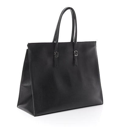 Balenciaga Grained Calfskin Papier Flap Tote Black 2 of 8