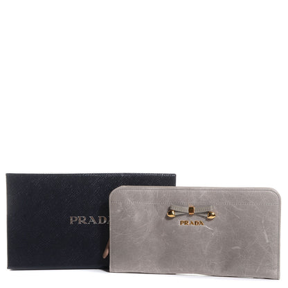 Prada Vitello Shine Zip Around organizer Wallet Nube 8 of 8