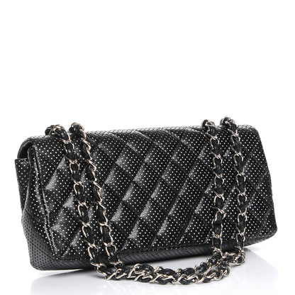 Chanel Lambskin Perforated East West Flap Black 3 of 7