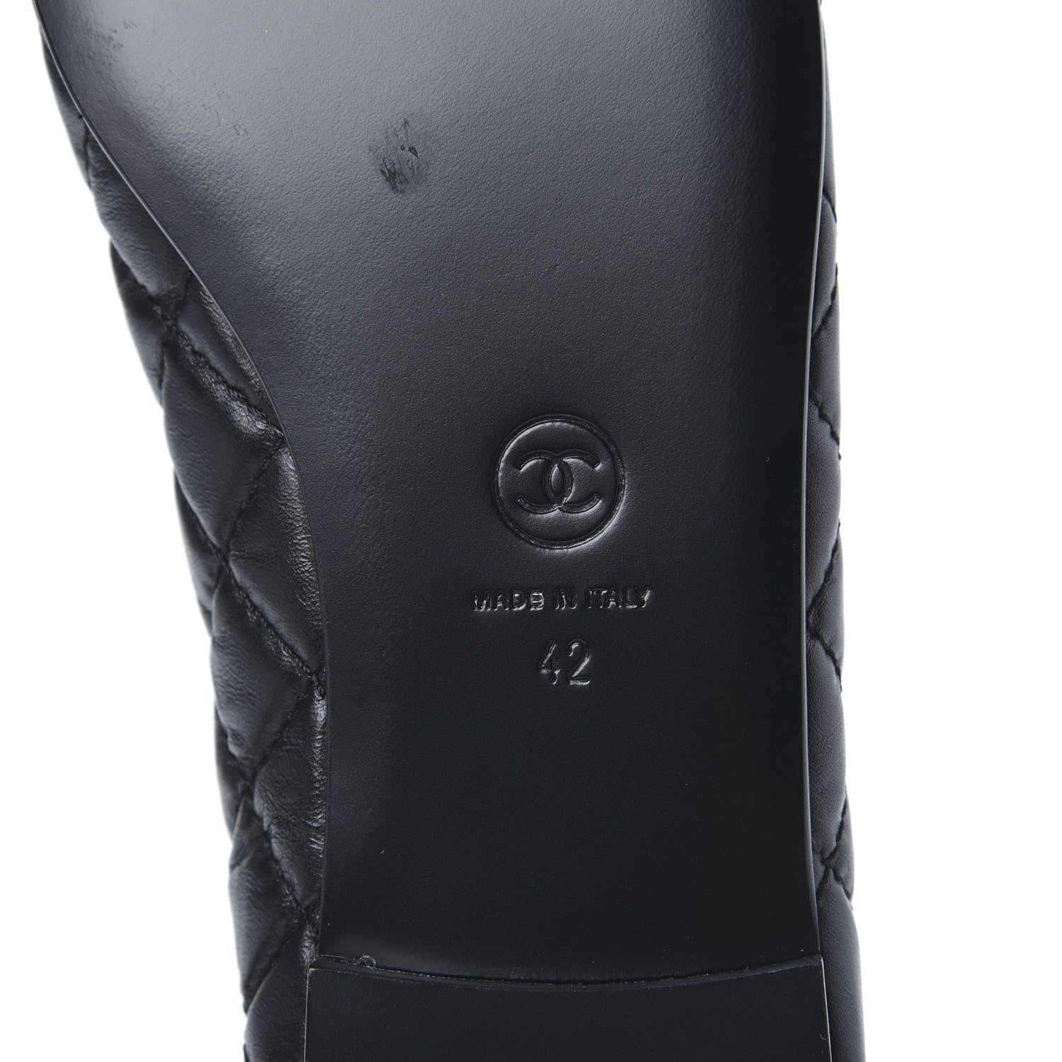 Chanel Aged Calfskin Quilted CC Cap Toe Ballerina Flats 42 Black 7 of 9