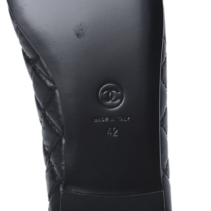 Chanel Aged Calfskin Quilted CC Cap Toe Ballerina Flats 42 Black 7 of 9
