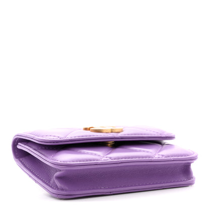 Chanel Lambskin Enamel Quilted Pending CC Flap Belt Bag Purple 4 of 10