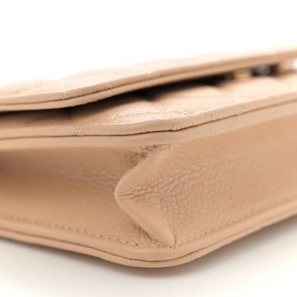 Chanel Caviar Quilted Wallet on Chain WOC Beige 9 of 10