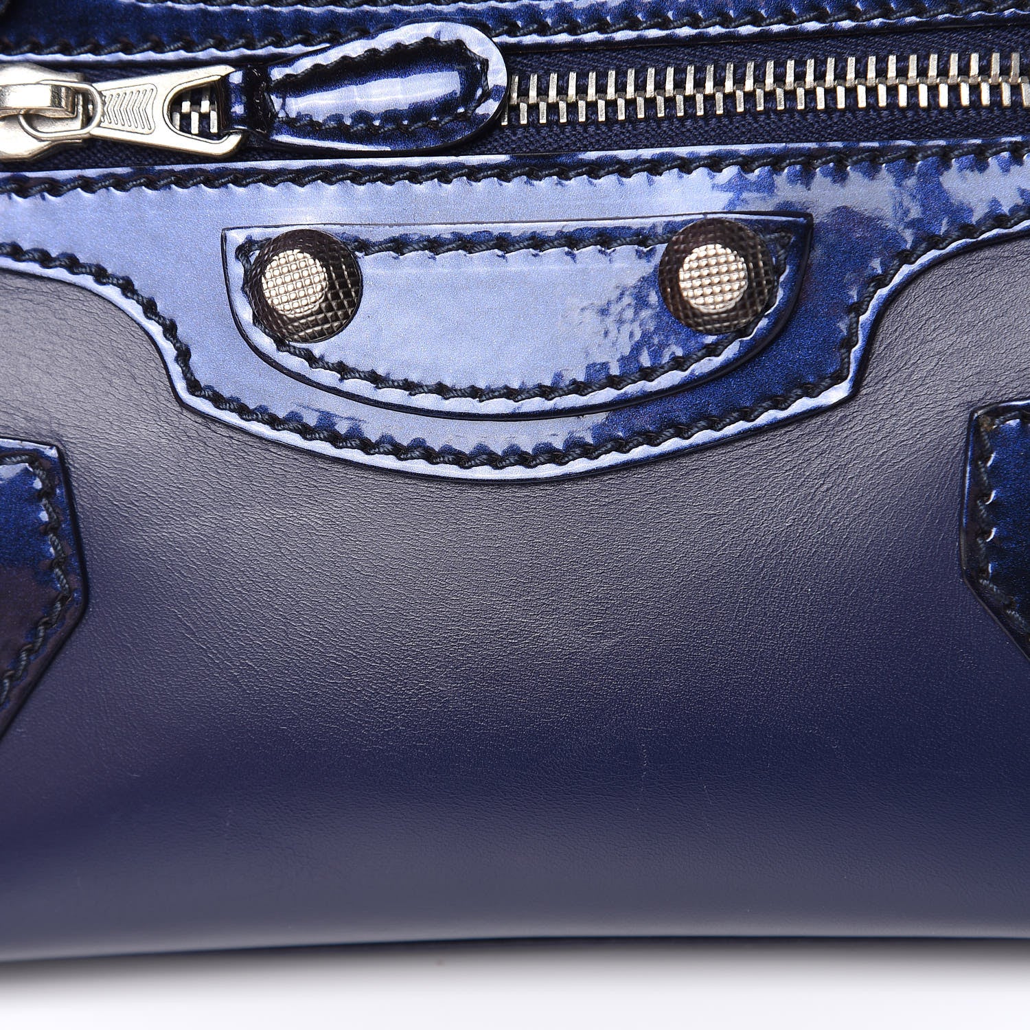 Balenciaga Smooth Calfskin Metallic Patent Giant 12 Silver Hardware Mini City Ultraviolet 12 of 19