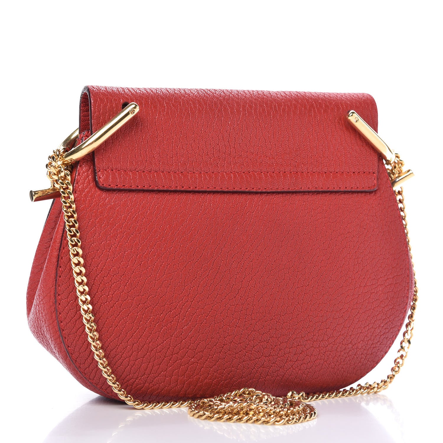 Chloe Grained Lambskin Mini Drew Shoulder Bag Plaid Red 3 of 10