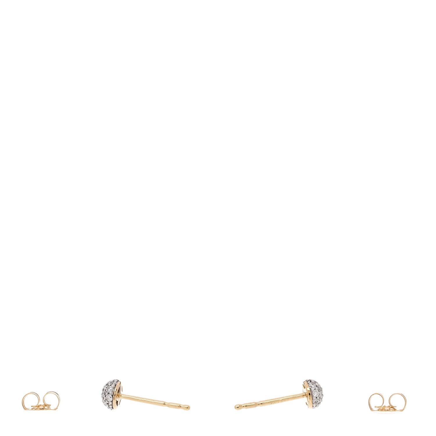 David Yurman 18K Yellow Gold Petite Pave Stud Earrings 3 of 6