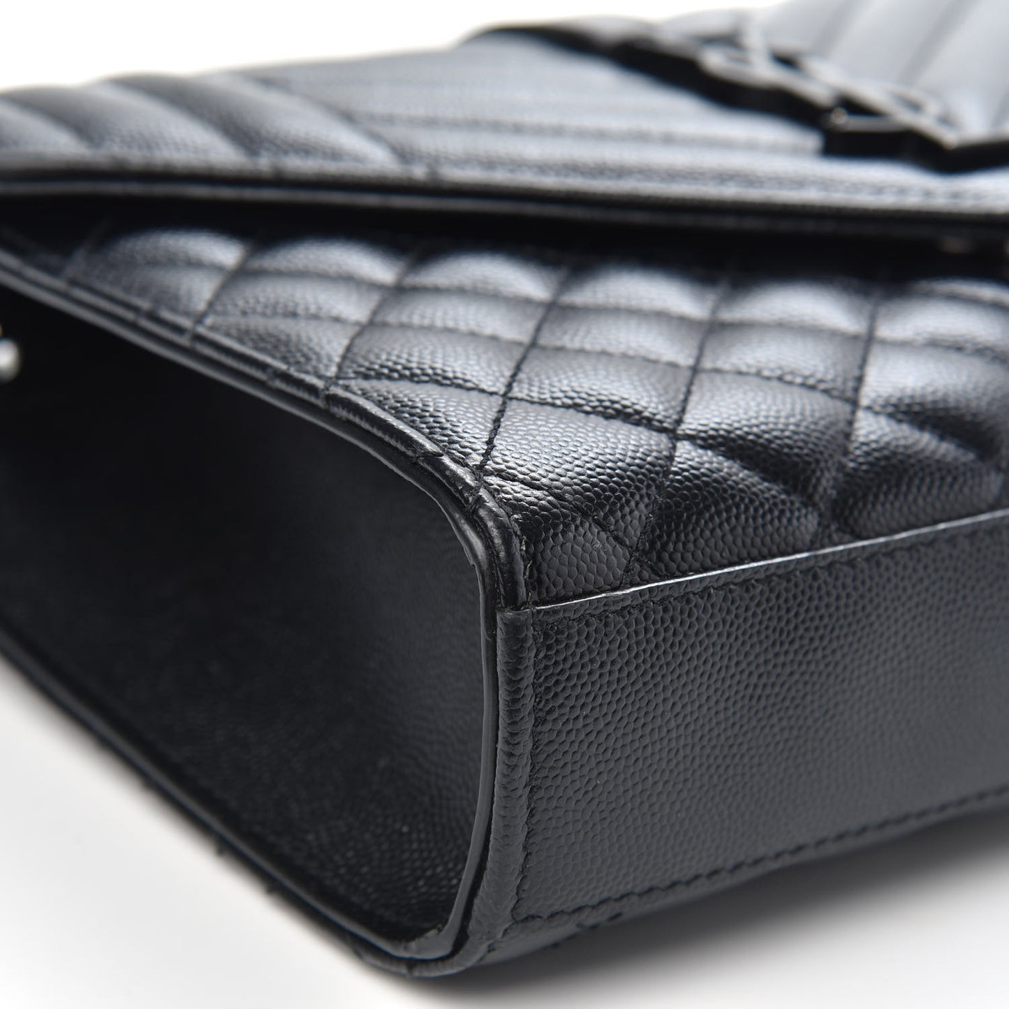 Grain De Poudre Textured Mixed Matelasse Triquilt Medium Monogram Satchel Black