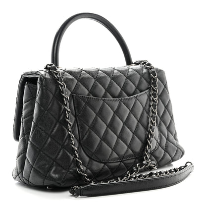 Chanel Caviar Quilted Small Coco Handle Flap Black 3 of 12