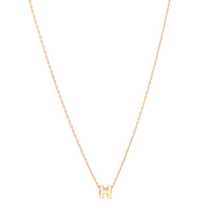 Hermes Lacquered Rose Gold Mini Pop H Pendant Necklace White 2 of 5