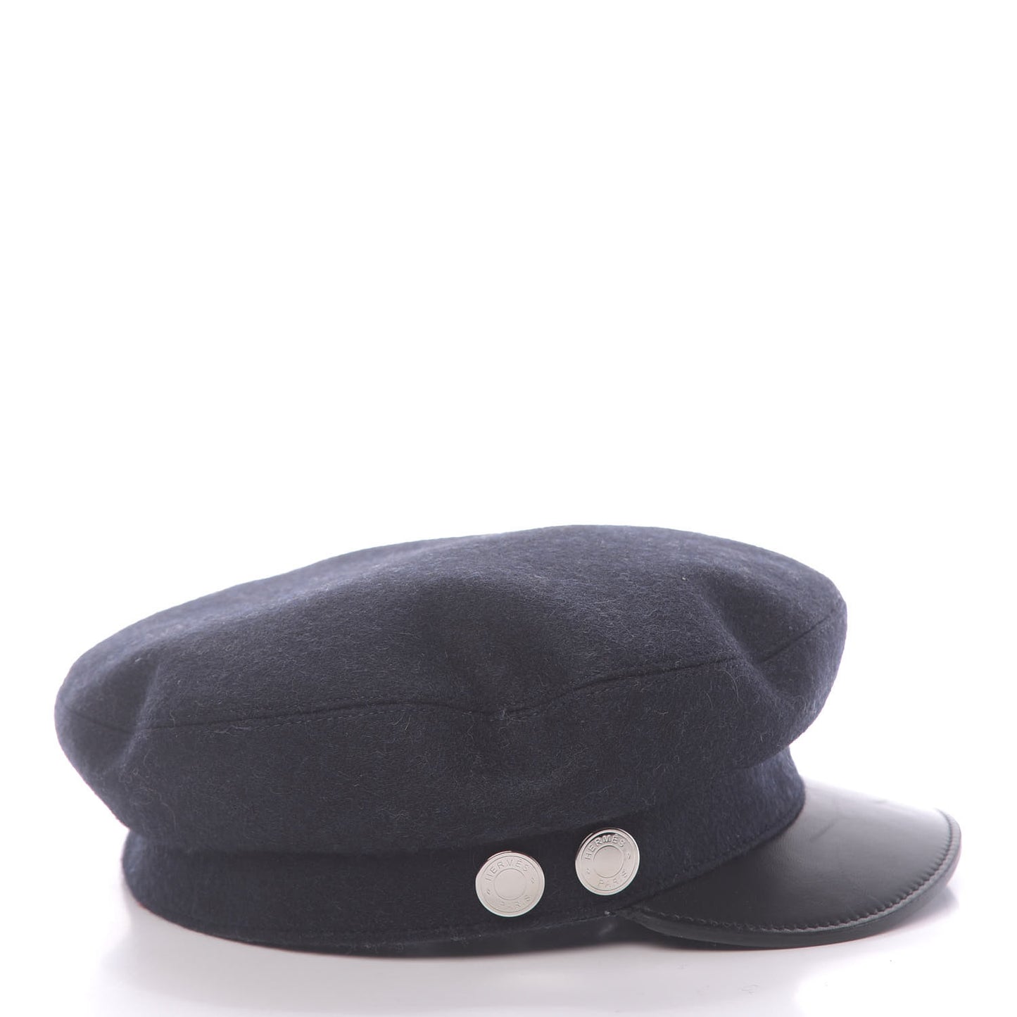 Glossy Lambskin Wool Womens Vauban Cap 57 Marine Black