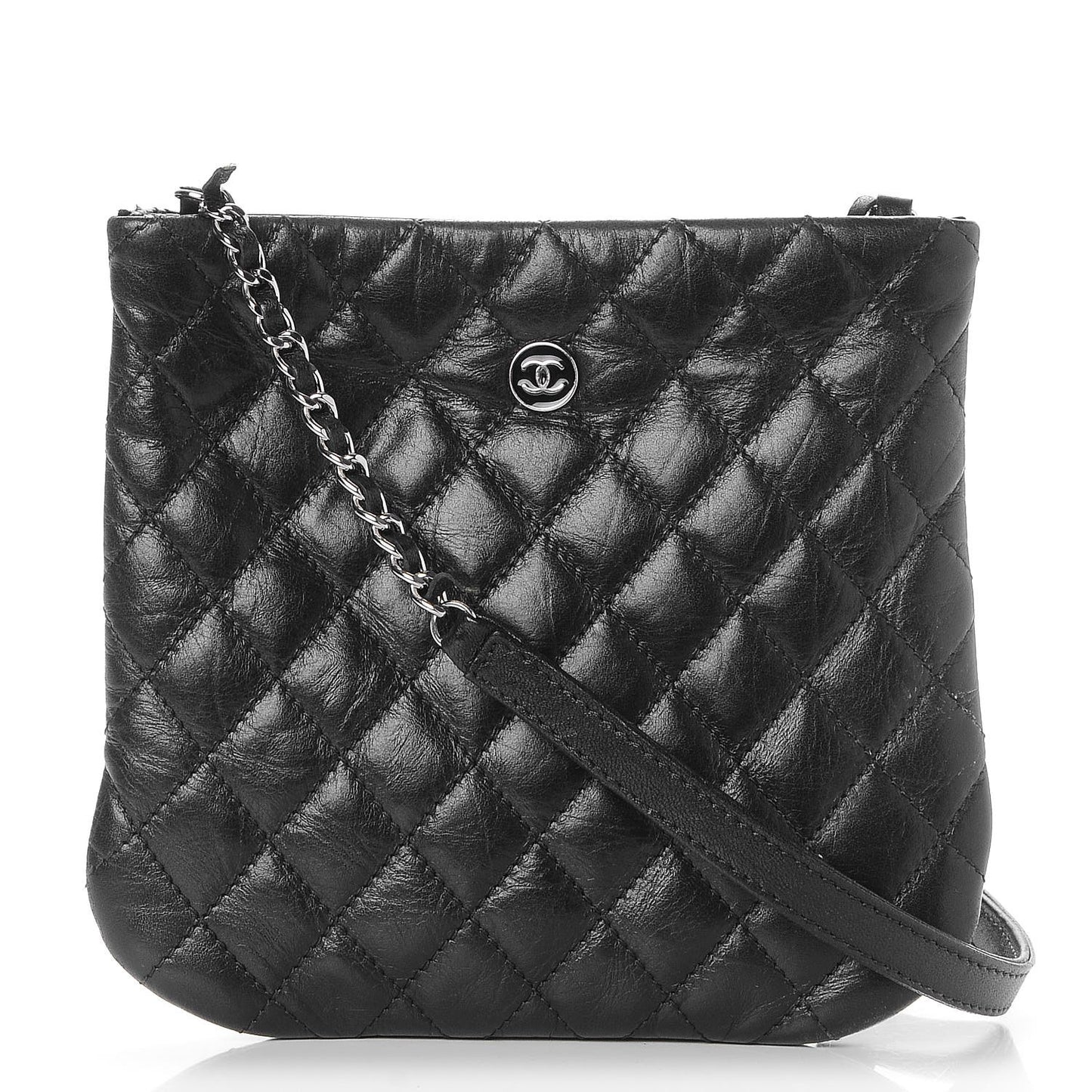 Quilted Lambskin Crossbody Bag Black