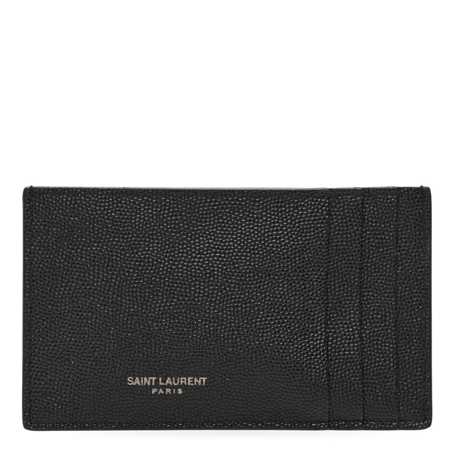 Saint Laurent Grain De Poudre Calfskin Uptown Card Holder Black 1 of 6