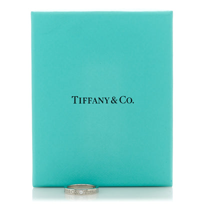 Tiffany Platinum Diamond Logo Band Ring 47 4.25 8 of 8