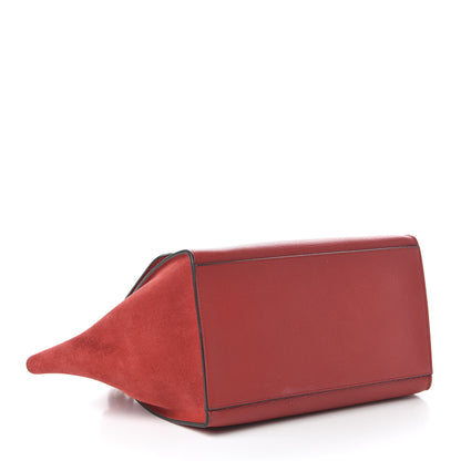 Celine Drummed Calfskin Suede Small Trapeze Coquelicot 4 of 9