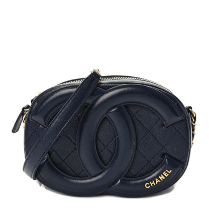 Chanel Lambskin Quilted Coco Midnight Camera Case Navy 1 of 9