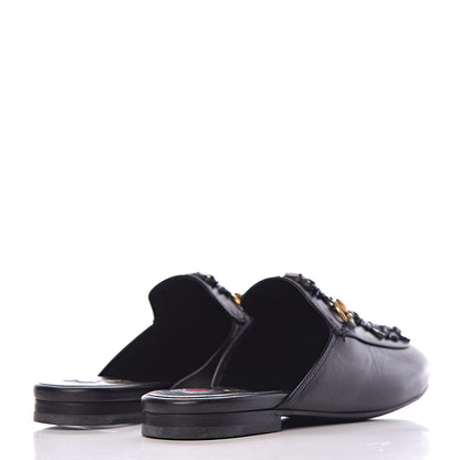 Gucci Malaga Kid Crystal Embroidered Womens Princetown Slippers 35.5 Black 4 of 10