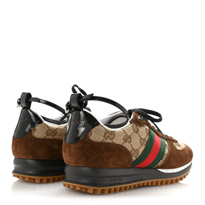 Gucci GG Suede Monogram Web Re-Motion Sneakers 37 Beige 5 of 9
