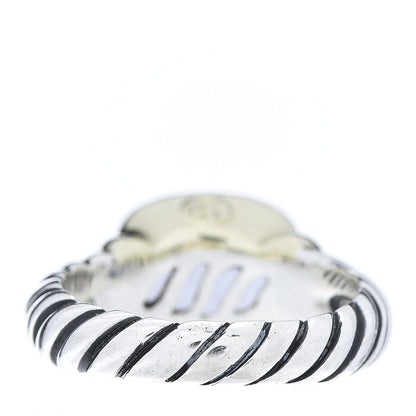 David Yurman Sterling Silver 14K Yellow Gold Chalcedony 10mm Noblesse Ring 53 6.5 4 of 7