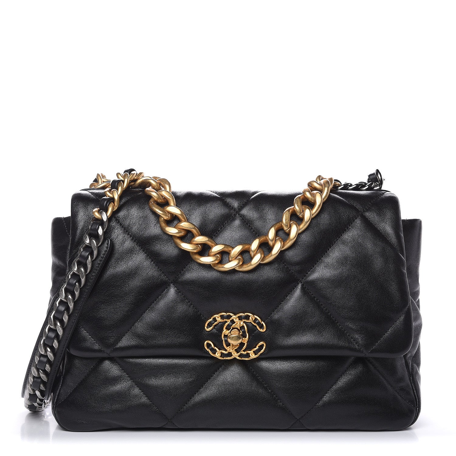 Chanel Lambskin Quilted Large 19 Flap Black 1 of 9