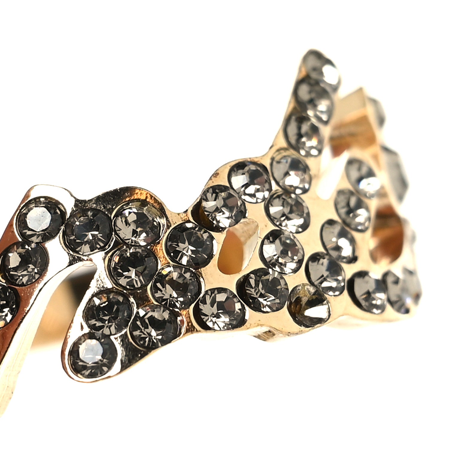 Fendi Metal Crystal Fendi Signature Ring M Gold 6 of 6