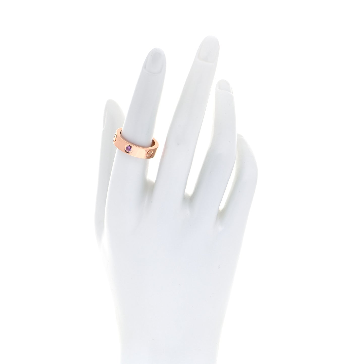 18K Pink Gold Pink Sapphire 5.5mm LOVE Ring 54 6.75