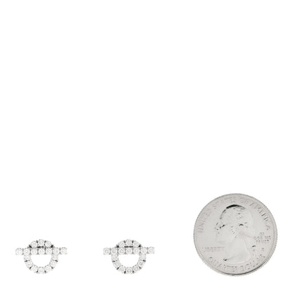 Hermes 18K White Gold Diamond Finesse Earrings 2 of 5