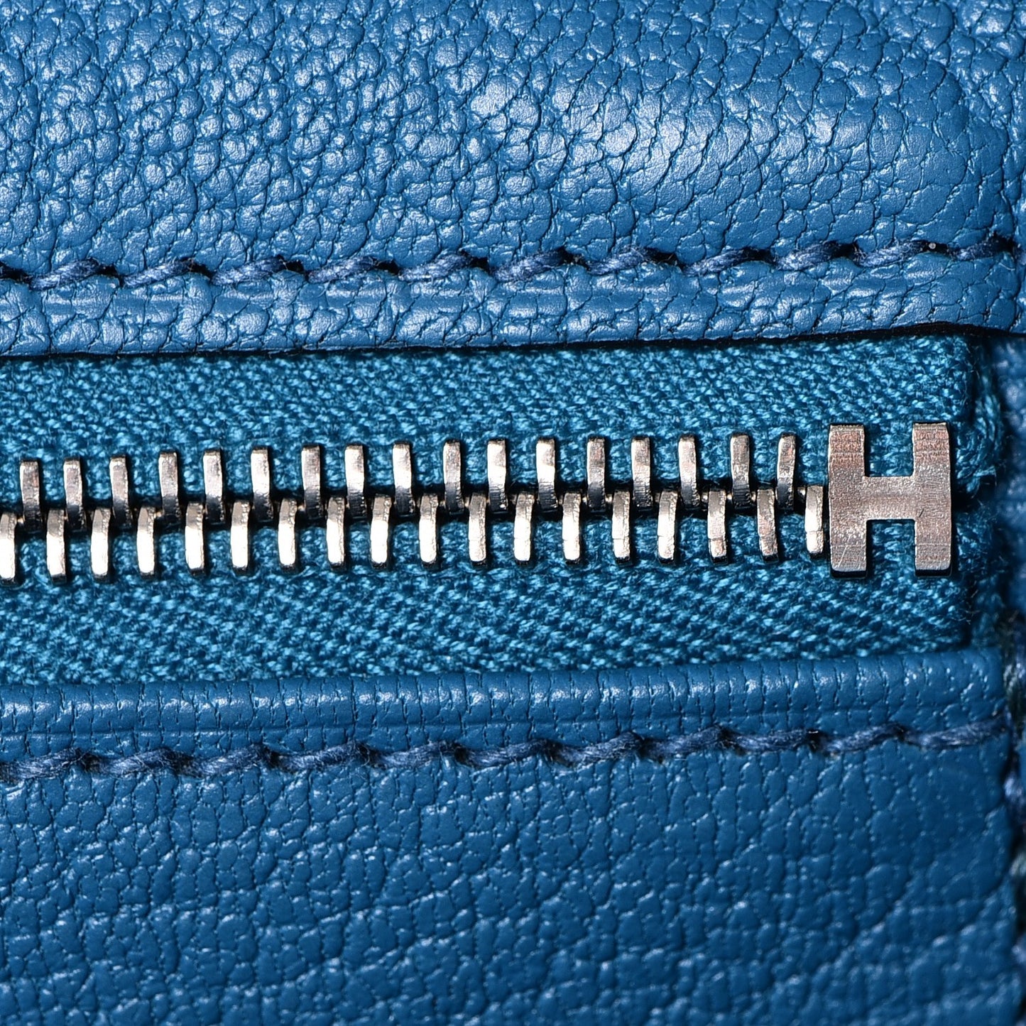 Taurillon Clemence Birkin 35 Bleu Izmir