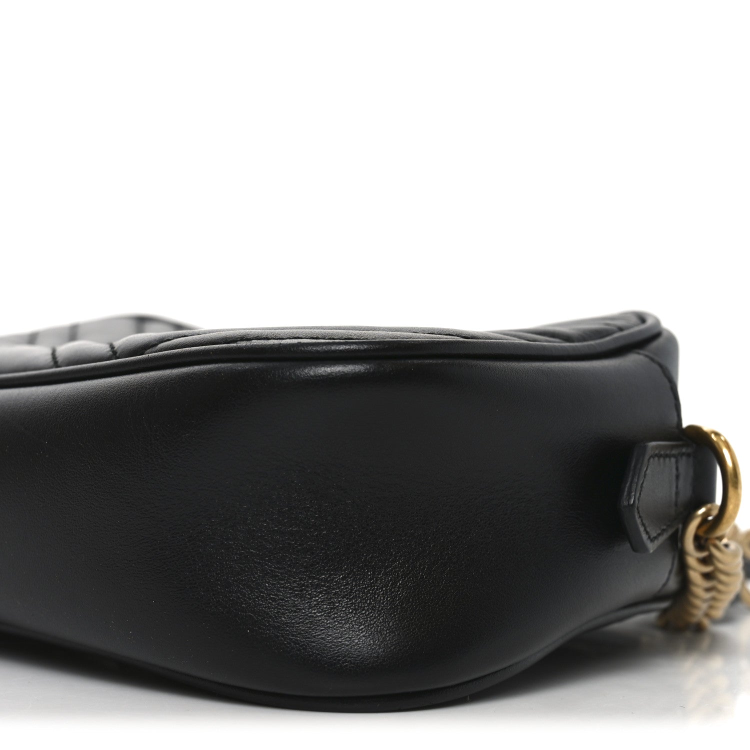 Gucci Calfskin Matelasse Small GG Marmont Chain Shoulder Bag Black 10 of 11