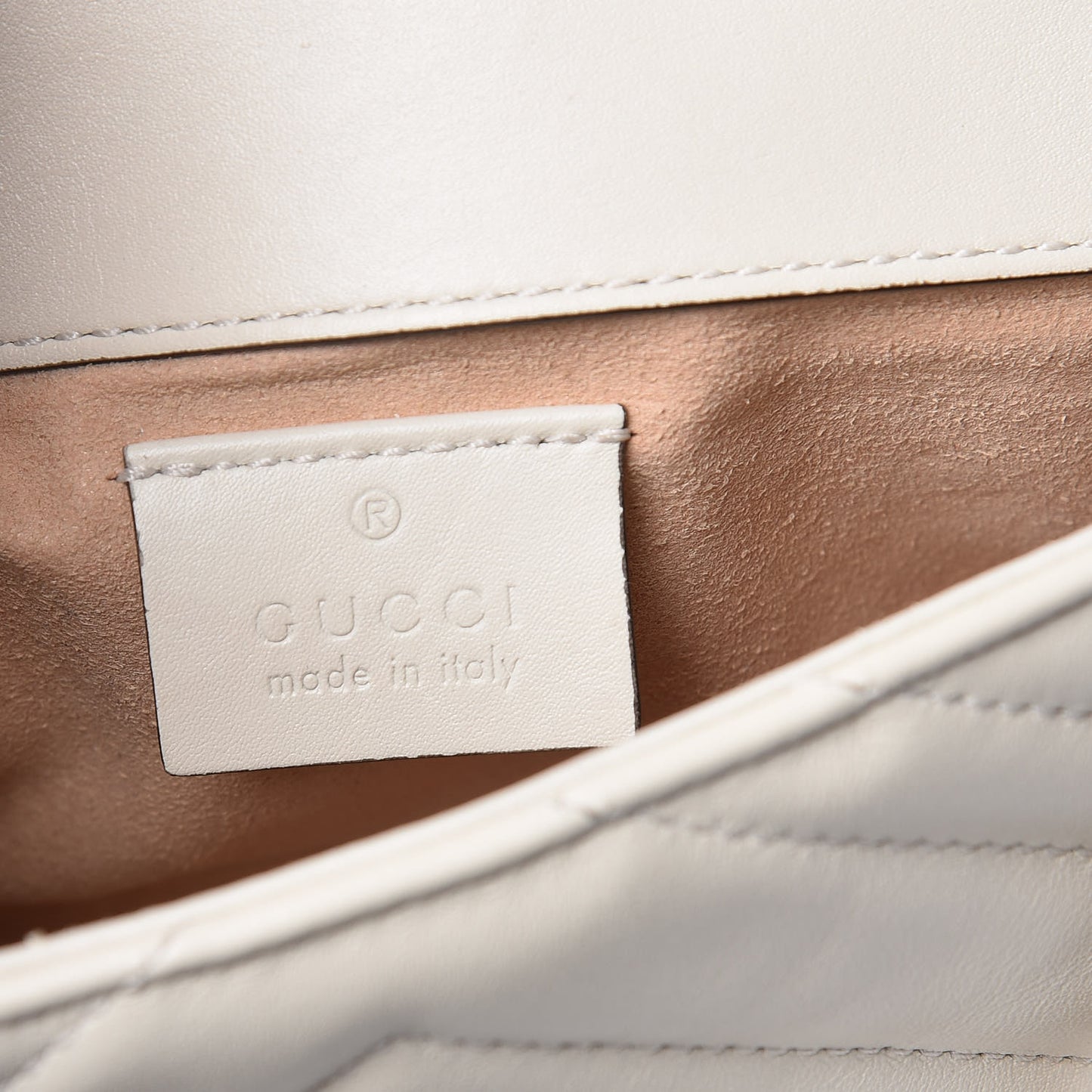 Calfskin Matelasse Super Mini GG Marmont Shoulder Bag White