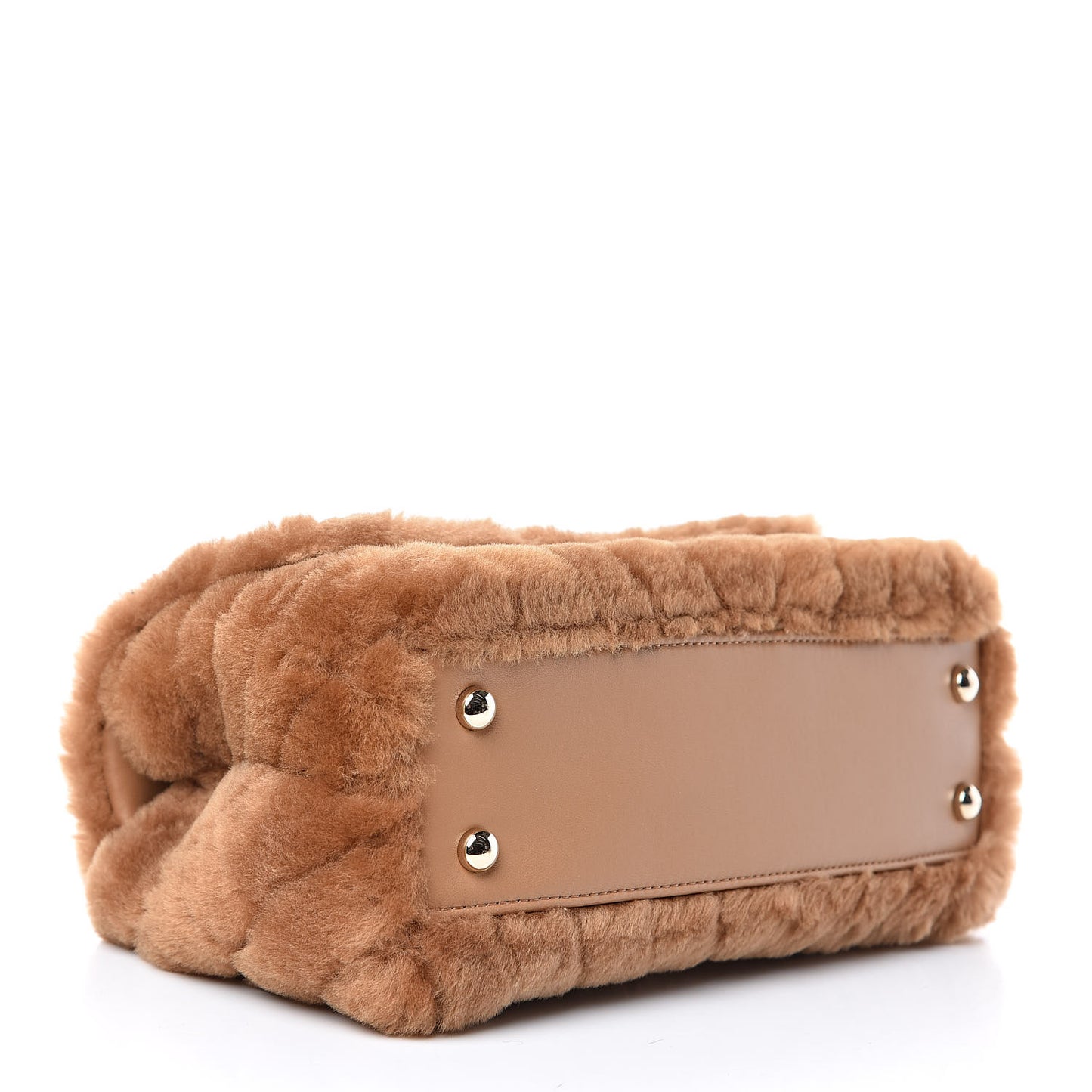 Shearling Lambskin Coco Handle Flap Dark Beige