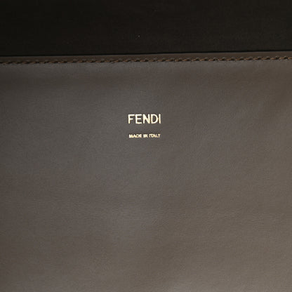Fendi Vitello King Plexiglass Elaphe Python Print Logo Medium Fendi Sunshine Shopper Tote Tartufo Daisy Roccia 6 of 10