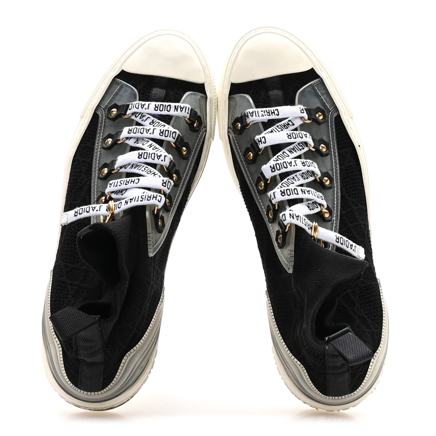 Christian Dior Technical Knit Cannage Womens Walk'N'Dior High Top Sneakers 39 Black 2 of 8