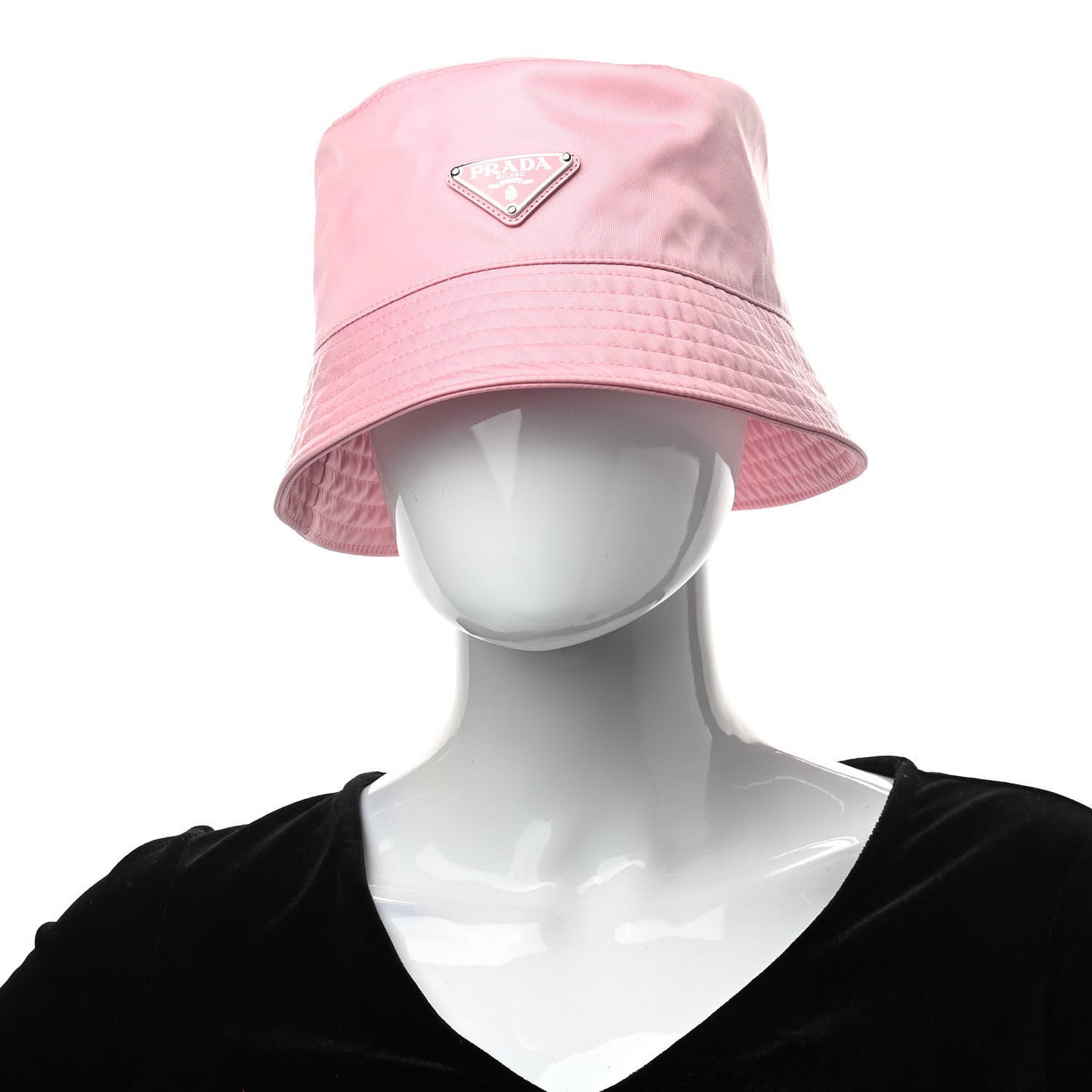 Re-Nylon Metal Triangle Logo Womens Bucket Hat M Rosa