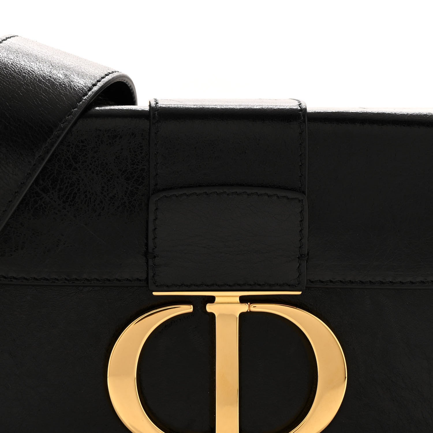 Christian Dior Crackled Lambskin 30 Montaigne Box Bag Black 8 of 14