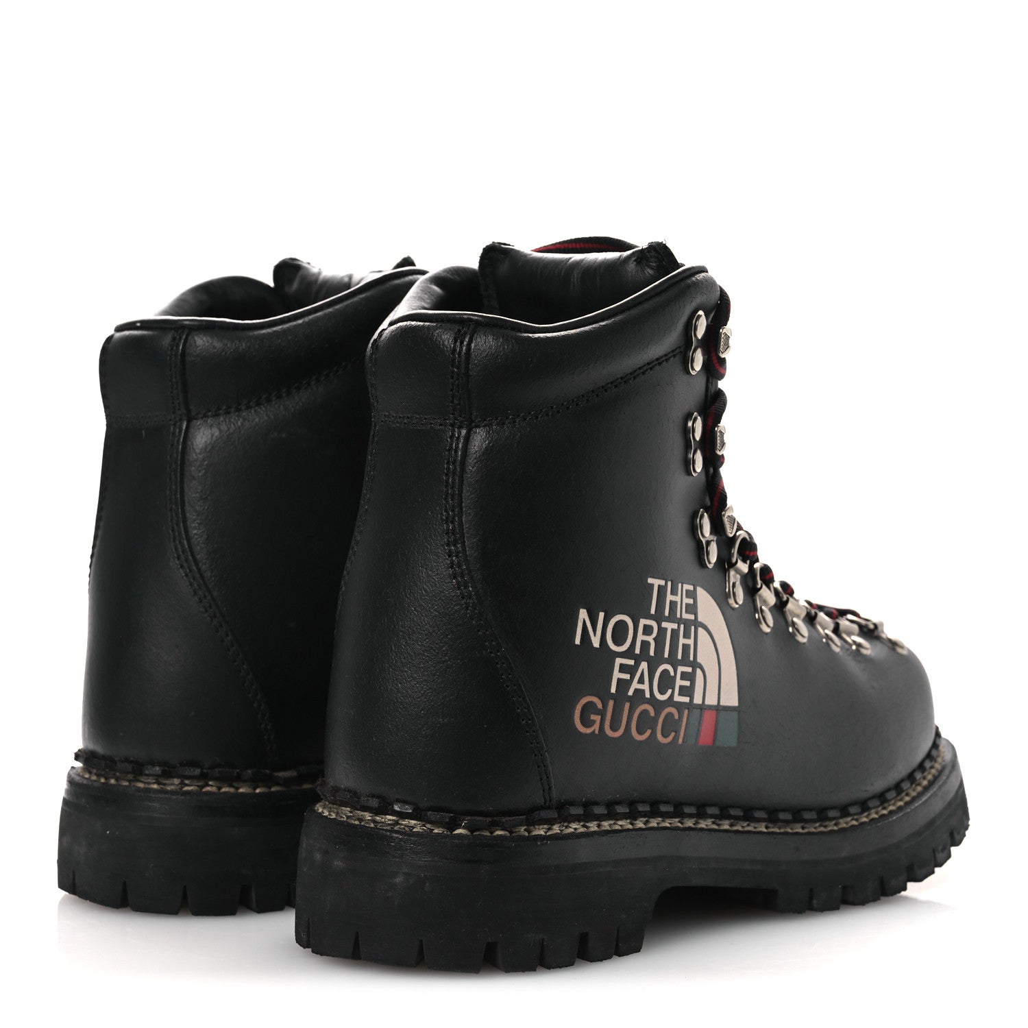 Gucci X THE NORTH FACE Calfskin Womens Hiking Ankle Boots 37.5 Black 5 of 12