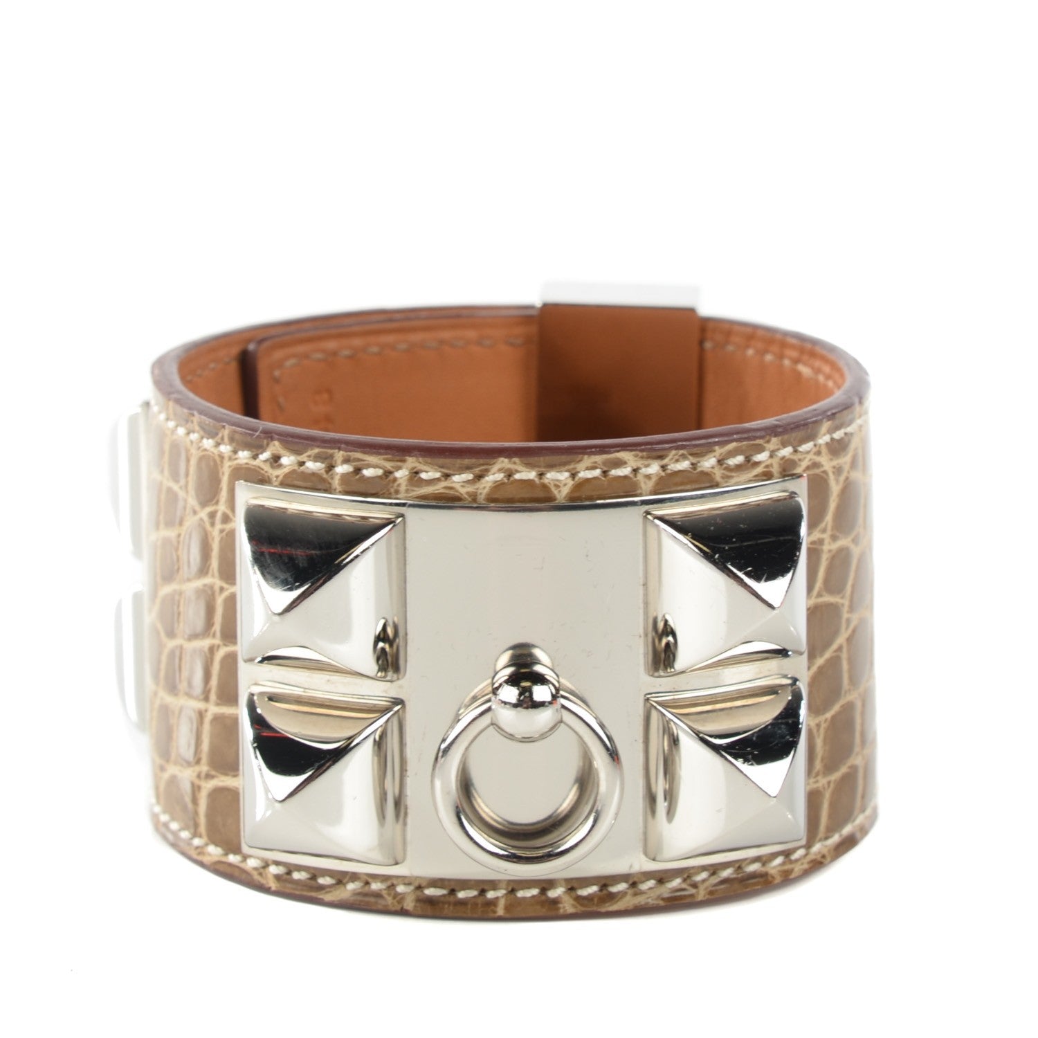 Hermes Shiny Alligator Collier de Chien CDC Bracelet Small Ficelle 1 of 6