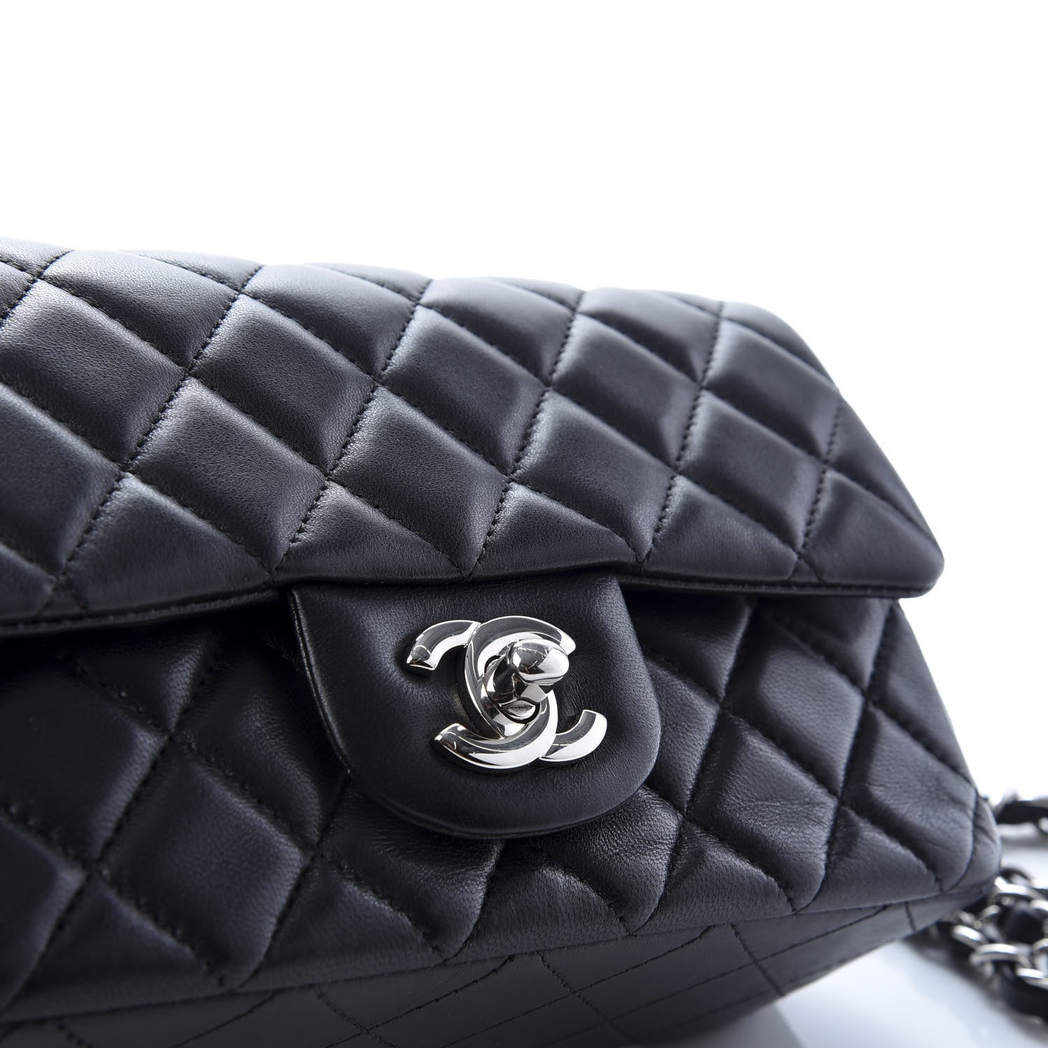 Chanel Lambskin Quilted Mini Rectangular Flap Black 10 of 10