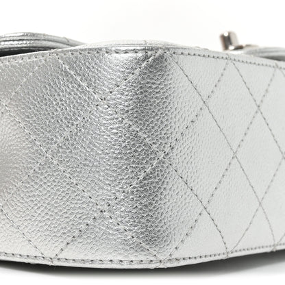 Chanel Metallic Caviar Quilted Medium CC Slide Flap Silver Silver 9 of 11