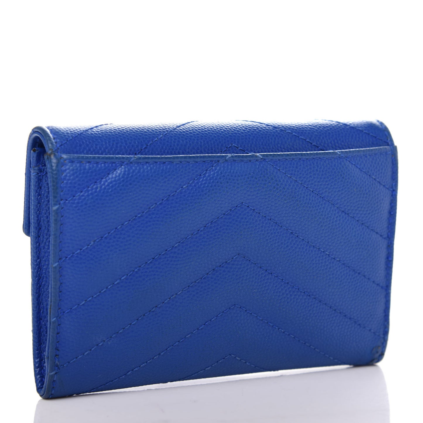 Grain De Poudre Matelasse Chevron Small Monogram Envelope Wallet Royal Blue